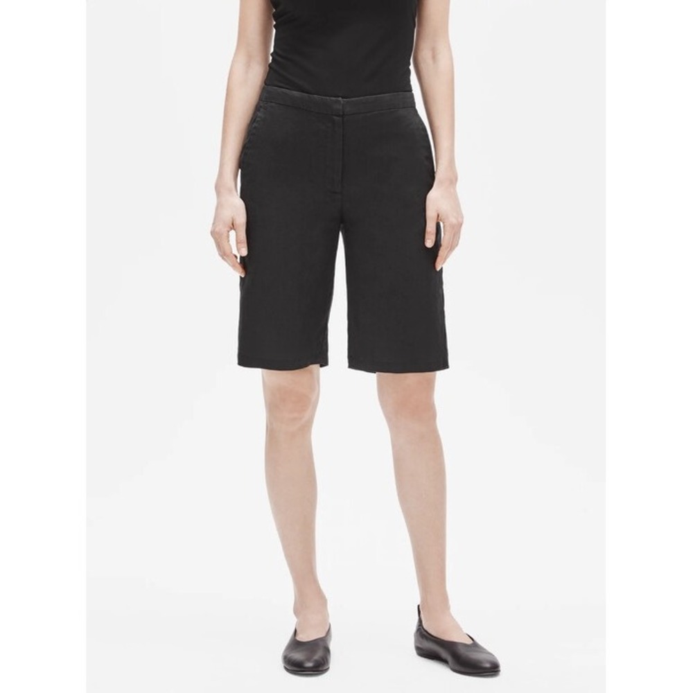 Eileen Fisher‎ Black Tapered Shorts Knee Length XXS NWT